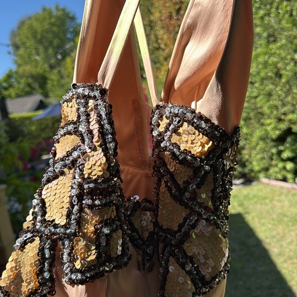 Mandalay Champagne  blush Halter Maxi Dress - Picture 8 of 13